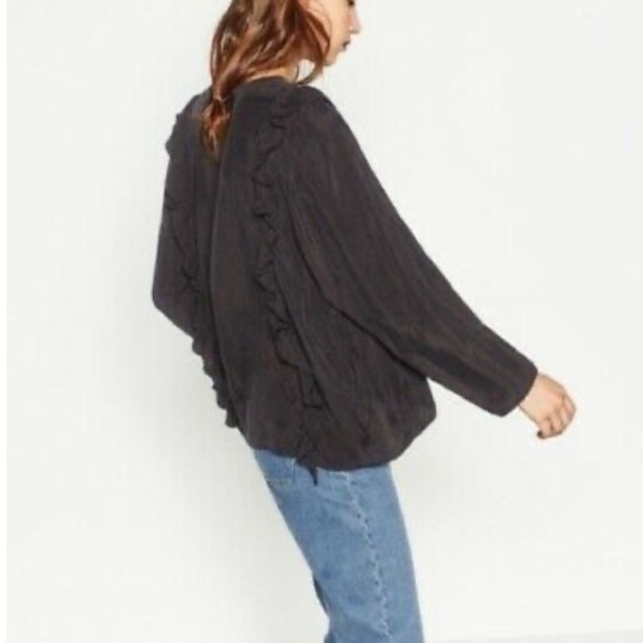 Zara Ruffle Top- Black - Picture 5 of 8